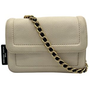 Marc Jacobs The Cushion Bag White Cream Leather Mini Shoulder & Crossbody Strap